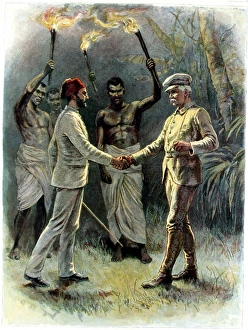 Retreated Collection: Meeting of Emin Pasha and Sir Henry Morton Stanley, Kavalli