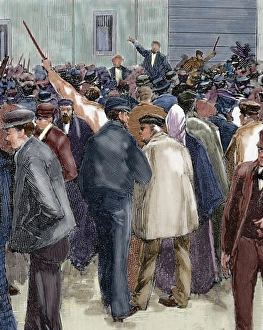 Workerism Collection: Meeting held on May 1890 in Barcelona. The civil governor gr