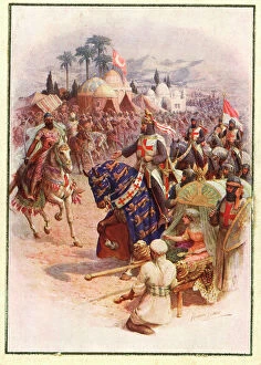 Crusades Collection: Meeting of King Richard the Lionheart with Saladin