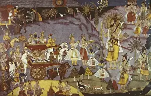 Meeting between Rama and Parasurama. Illustration