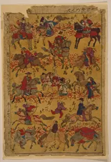 Melange Prints: Melange of horse-riders