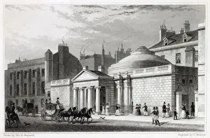 Treasury Prints: Melbourne House and part of the old Treasury, Whitehall. Date: circa 1828