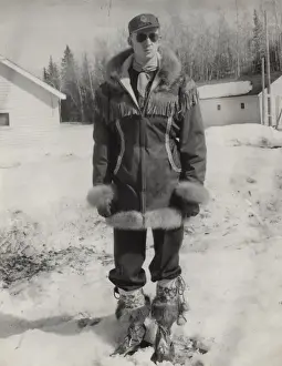 Burrows Prints: Member of RCMP in winter furs, Canada