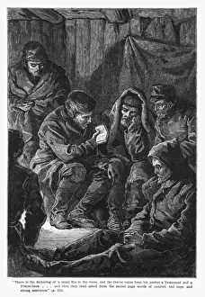 Enterprise Prints: Members of Franklin expedition at Fort Enterprise