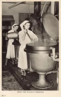 Stirring Prints: Members of the W. A. A. F. cooking
