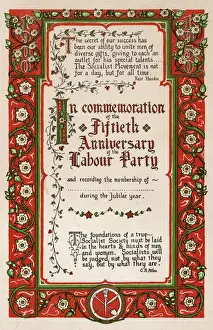 Commemoration Prints: Membership certificate, Labour Party 50th Anniversary