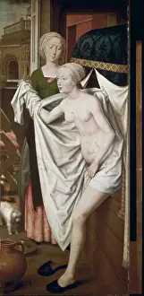 Bathsheba Prints: MEMLING, Hans (1433-1494). Bathsheba Bathing