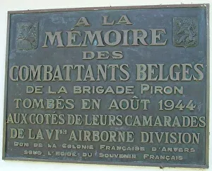 Piron Prints: Memorial to the Belgian Piron Brigade, Ranville Church