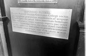 Academic Gallery: Memorial to Bertrand Russell, philosopher and author