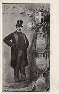 Images Dated 22nd November 2016: A memorial card for Umberto I, King of Italy