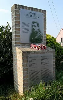 Images Dated 1st June 2020: Memorial to poet and musician Ivor Gurney, Belgium