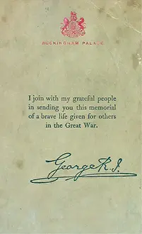 Memorial Scroll and letter - 2nd Lt Edward James Knight