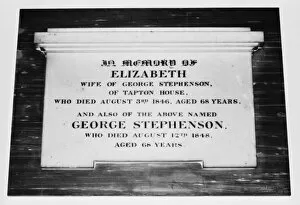 Inst. of Mechanical Engineers Gallery: Memorial stone for Elizabeth, wife of George Stephenson