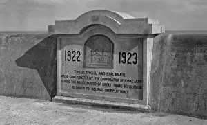 Pride Prints: Memorial stone, sea wall, Kirkcaldy, Fife, Scotland