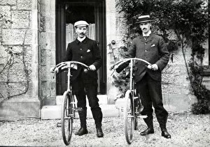 Images Dated 12th September 2019: Two men and their bicycles