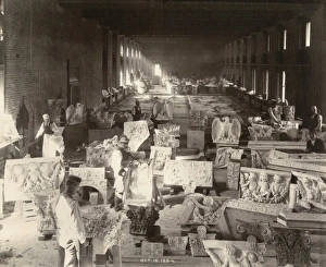 Men carving sculpture for the Library of Congress Thomas Jef Men carving sculpture for the Library of Congress Thomas Jef