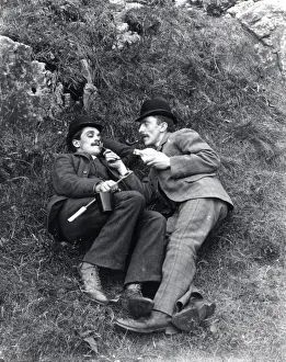 Two men enjoying a smoke, Pembrokeshire, South Wales