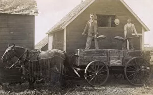 Men on New Stoughton Wagon, Iowa, USA