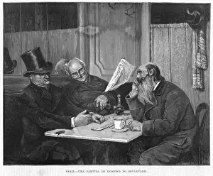 Dominoes Prints: Men Play Dominoes 1875
