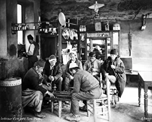 Turk Prints: Men playing backgammon in Turkish cafe