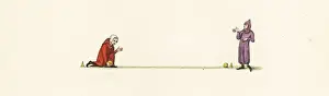 Strutt Prints: Two men playing bowls, 13th century