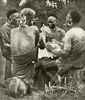 Headscarf Prints: Four men playing cards, Kenya, East Africa