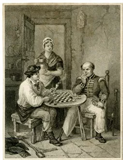 Images Dated 17th March 2017: Two men playing draughts - The Veteran Defeated