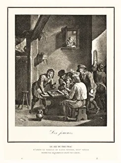 Diversion Prints: Men playing the game of trictrac, 17th century