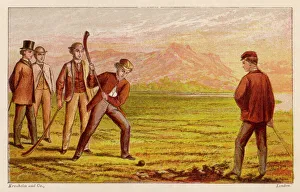 Men playing golf