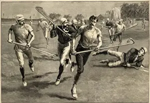 Pictures Now Prints: Men playing a Lacrosse Match