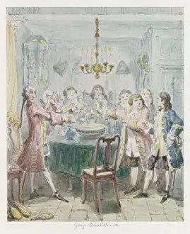 Toasting Prints: Men Around Punch Bowl