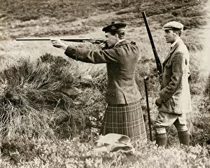Rifles Collection: Two men shooting in Scotland