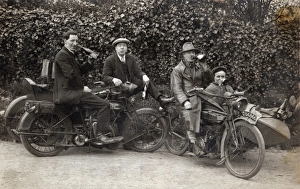 Relaxed Gallery: Men sitting on their veteran motorcycles drinking beer