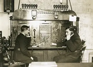 Switchboard Prints: Two men on switchboard at LFB HQ