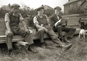 Planks Prints: Three men taking a break
