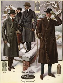 Gloves Collection: Men in Ulster coats from the 1920s