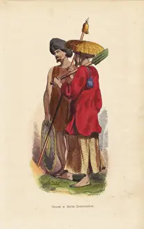 19thcentury Prints: Men of Vietnam (Cochinchine), soldier and farmer