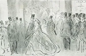 Guys Prints: Men and women coming out of the opera, Paris
