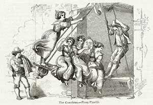 Ropes Collection: Men and women on a Roman swing, Italy