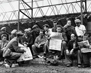 Herald Collection: Men working on Festival of Britain building site, London
