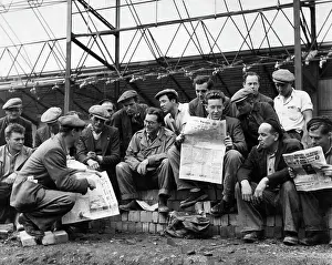 Builder Prints: Men working on Festival of Britain building site, London