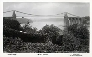 The Menai Suspension Bridge between the island of Anglesey and the mainland of Wales