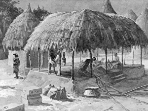 Mendi expedition, Sierra Leone. Palaver hut used as mess