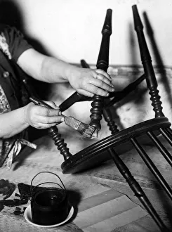 Images Dated 7th June 2018: MENDING A CHAIR