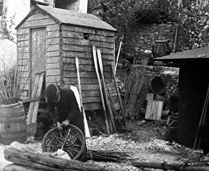 Lobster Prints: Mending crab pots, early 1900s