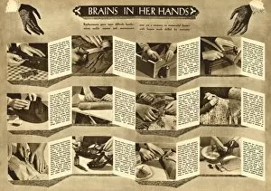 Images Dated 13th August 2012: Mending household items 1943