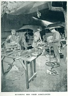 Mending Red Cross ambulances 1916