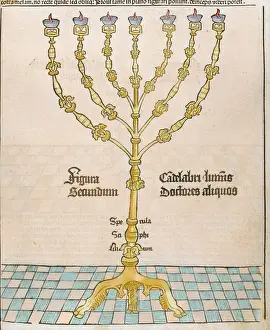 Jews Prints: Menorah. Engraving