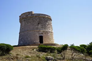 Images Dated 12th June 2013: Menorca, Punta Prima, Sandy Bay: Old Watchtower