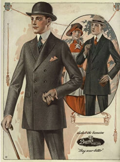 Mens conservative double-breasted suits from the 1920s